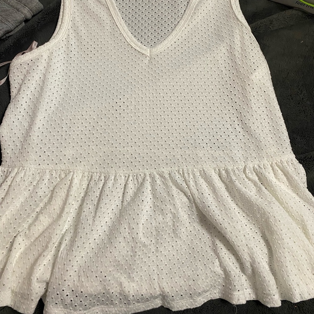 Nanette sleeveless eyelet shirt